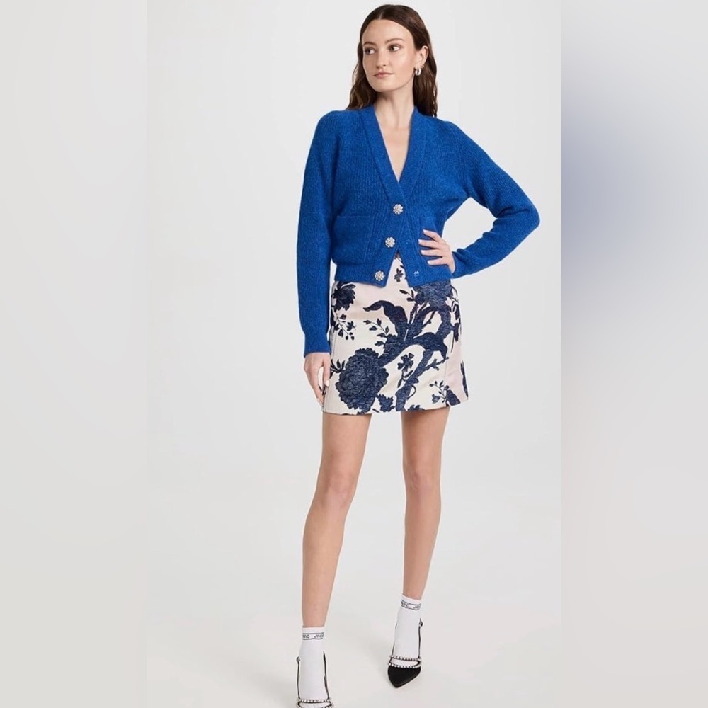 Floral Patterned mini Skirt Blue and Cream Baum und Pferdgarten size EU 34 - Picture 5 of 7